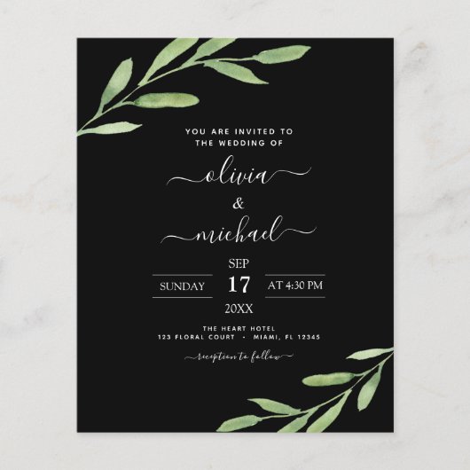 Budget Greenery Rustic Simple Elegant Wedding (Vorderseite)