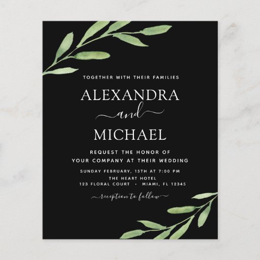 Budget Greenery Rustic Simple Elegant Wedding (Vorderseite)