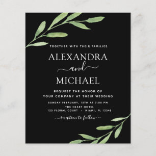 Budget Greenery Rustic Simple Elegant Wedding Flyer