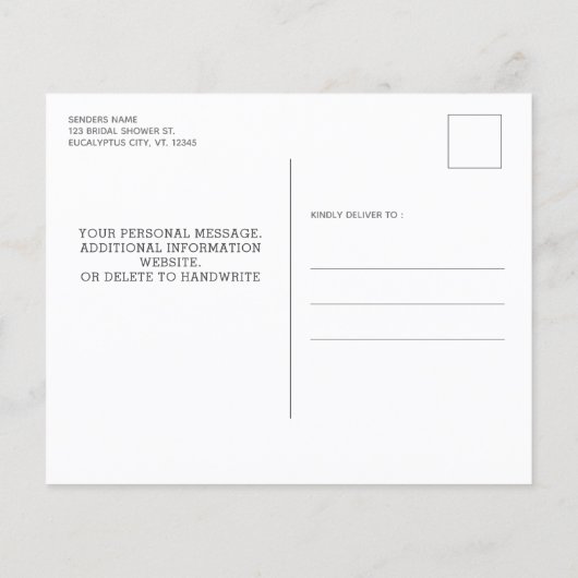 Budget Greenery Rustic Wood Brautparty (Rückseite)