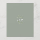 Budget Greenery Sage Green Wedding Einladung (Rückseite)
