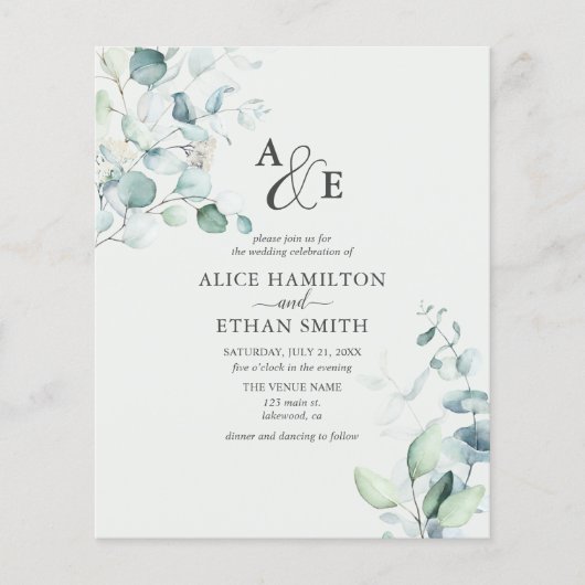 Budget Greenery Sage Wedding (Vorderseite)