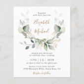 Budget Greenery Watercolor Einladung zur Hochzeit (Vorderseite)