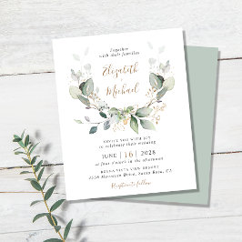 Budget Greenery Watercolor Einladung zur Hochzeit
