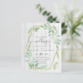 Budget Greenery Wedding Einladung (Stehend Vorderseite)