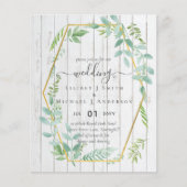 Budget Greenery Wedding Einladung (Vorderseite)