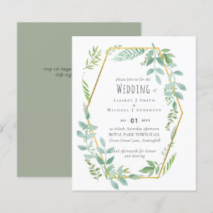 Budget Greenery Wedding Einladung
