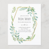 Budget Greenery Wedding Einladung (Vorderseite)