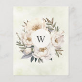 Budget Greenery White Floral Wedding Einladungen (Rückseite)