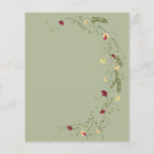 Budget Greenery Wildblume Kinderdusche Einladung (Rückseite)