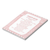 Budget griechische Party Quiz Notizblock (Rotiert)