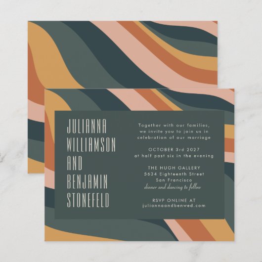 Budget Groovy 70er Earthy Boho Stripes Wedding (Vorne/Hinten)