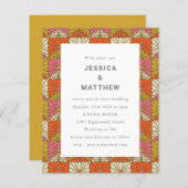 Budget Groovy 70er Retro Pink Einladung zur Hochze (Vorne/Hinten)