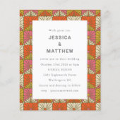 Budget Groovy 70er Retro Pink Einladung zur Hochze (Vorderseite)