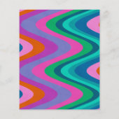 Budget Groovy Colorful Curvy Lines Wedite Einladun (Rückseite)