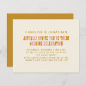 Budget Groovy Orange Pink Retro Hochzeit Einladung (Vorne/Hinten)