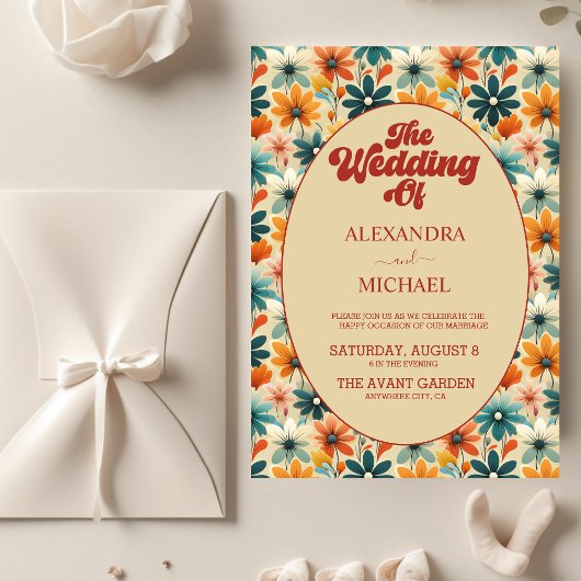 Budget Groovy Retro 70er Floral Wedding
