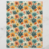 Budget Groovy Retro 70er Floral Wedding Flyer (Hinten)