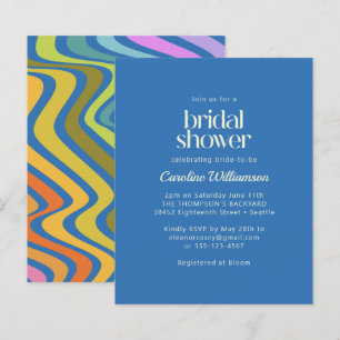 Budget Groovy Retro Abstrakt Blue Brautparty