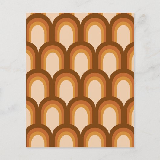 Budget Groovy Retro Design Brown Wedding Einladung (Rückseite)