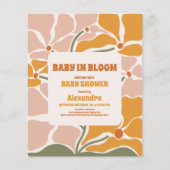 Budget Groovy Retro Hippie Floral Baby Dusche (Vorderseite)