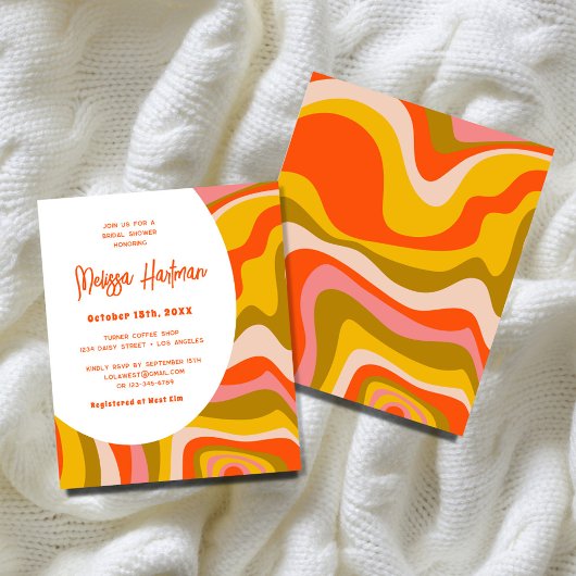 Budget Groovy Squiggle Retro Brautparty Flyer