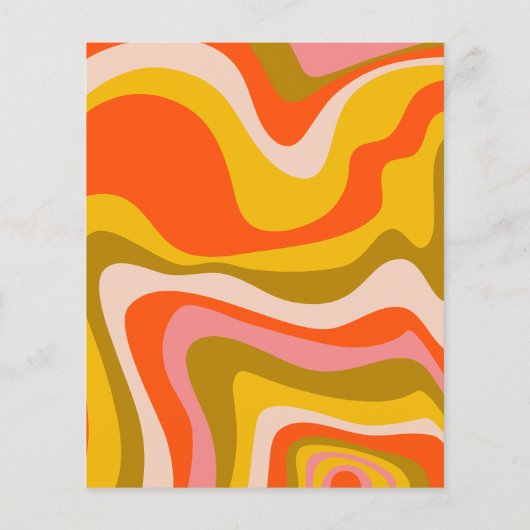 Budget Groovy Squiggle Retro Brautparty Flyer (Hinten)