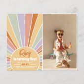 Budget Groovy Sunshine Boho Daisy Foto Birthday (Vorderseite)