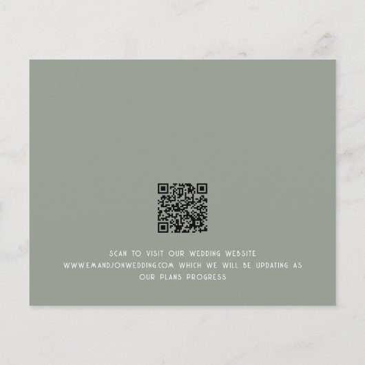 Budget Große Typografie Sage Green Wedding (Rückseite)