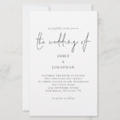 Budget Größere Schwarz-weiße Hochzeitseinladung (Vorderseite)