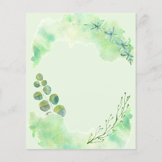 Budget-Grün. Brautparty. Einladung (Rückseite)