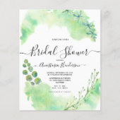 Budget-Grün. Brautparty. Einladung (Vorderseite)