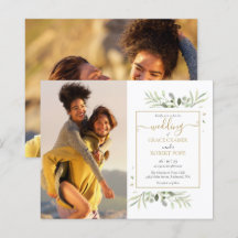 Budget Grün Fotos Script Hochzeitseinladung