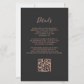 Budget Grün Roségold Achat Dunkel QR Code Hochzeit (Rückseite)