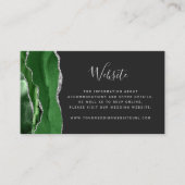 Budget Grün Silber Achat Dunkle Hochzeit QR Code Begleitkarte (Vorderseite)