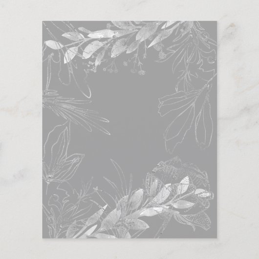 Budget/Grün/Silber - Einladung Hochzeit. Flyer (Hinten)