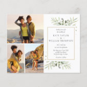 Budget Grüne 4 Fotos Einladung Hochzeit (Vorderseite)