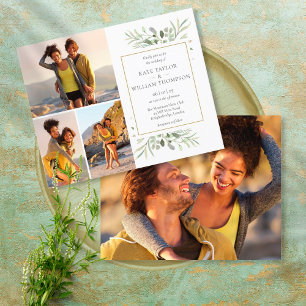 Budget Grüne 4 Fotos Einladung Hochzeit