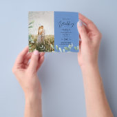 BUDGET Grüne Blätter Foto Overlay Wedding QR Flyer (Gruppe)