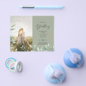 BUDGET Grüne Blätter Foto Overlay Wedding QR Flyer (Einzeln)