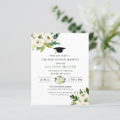 Budget Grüne Blumenladen Abschluss Einladung (Stehend Vorderseite)