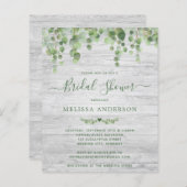 Budget Grüne Bridal Dusche Einladung Rustikal (Vorne/Hinten)