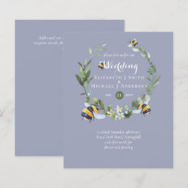 BUDGET Grüne Eukalyptus Bees Wedding Einladungen