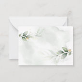 Budget grüne Eukalyptus Hochzeit speichern Sie das Mitteilungskarte (Rückseite)