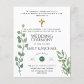 Budget Grüne Eukalyptus Katholische Hochzeit Einla (Vorderseite)