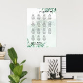 BUDGET Grüne Eukalyptus SITZ CHART Hochzeit Poster (Heimbüro)