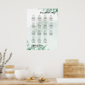 BUDGET Grüne Eukalyptus SITZ CHART Hochzeit Poster (Küche)