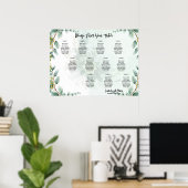 BUDGET Grüne Eukalyptus SITZ CHART Hochzeit Poster (Heimbüro)