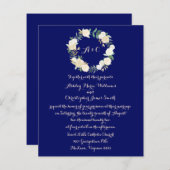 Budget Grüne Hochzeit Einladung Gold Botanische (Vorne/Hinten)