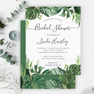 Budget Grüne Tropical Bridal Dusche Einladungen